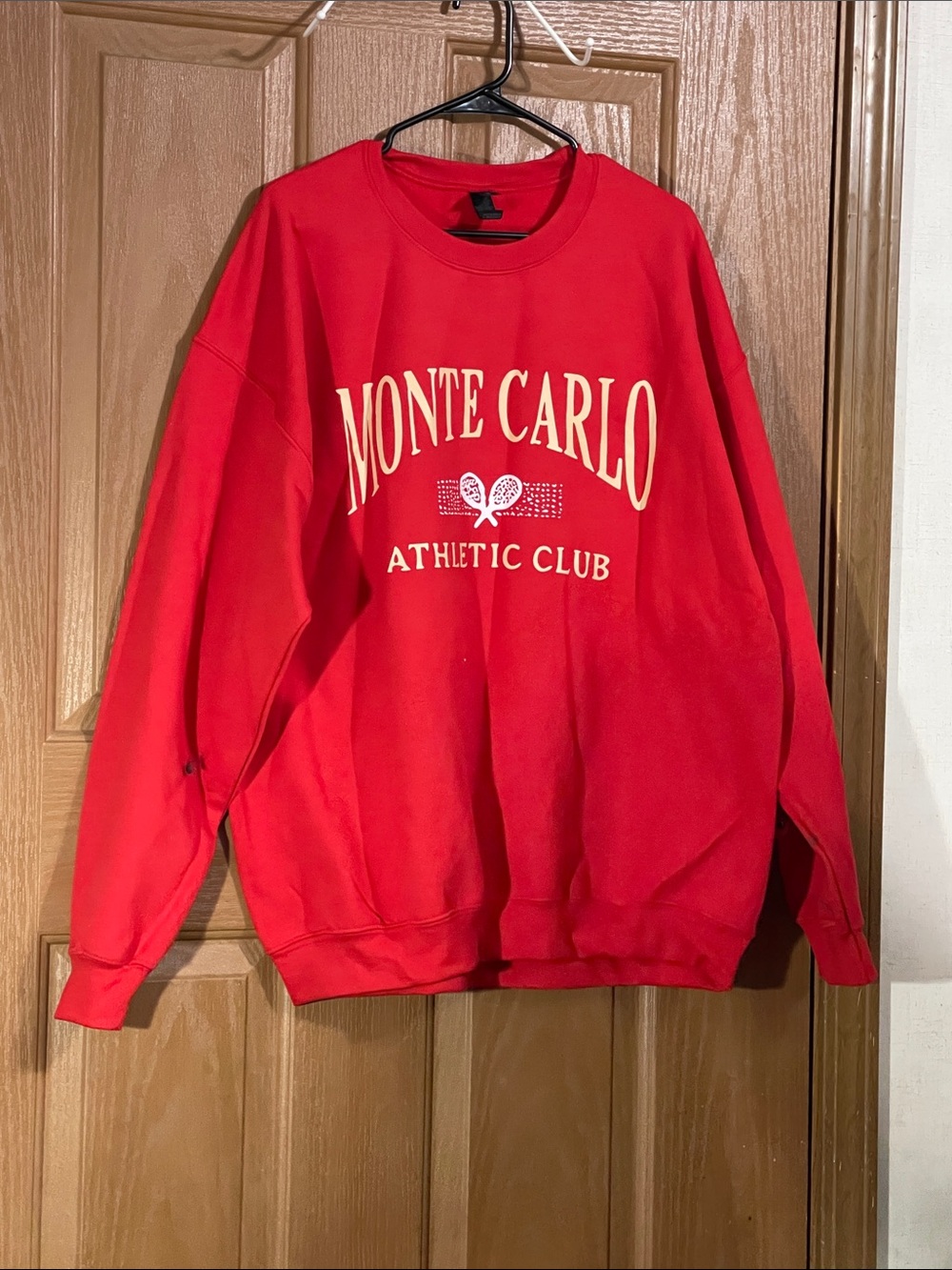 Gildan Red Monte Carlo Athletic Club Crewneck Sweatshirt - Classic Graphic